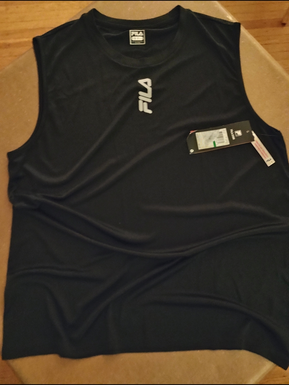 NWT FILA Black Sleeveless Athletic Tank with Logo